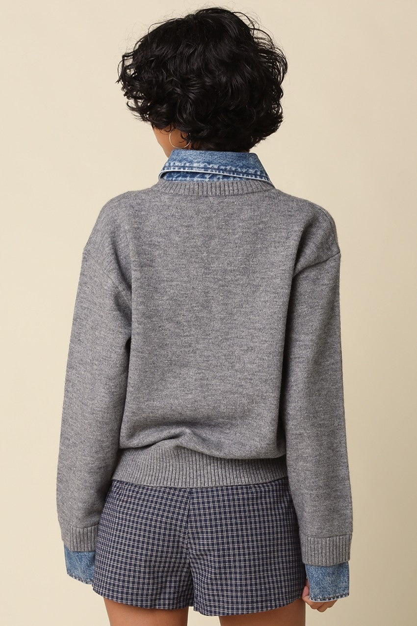 Sloan Denim Contrast Sweater