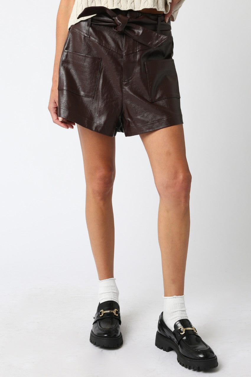 Mika Shorts in Ecru, Dark Red, Black or Dark Brown