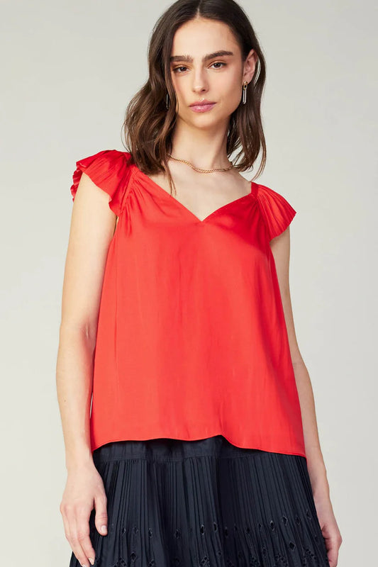 Current Air Sweetheart Pleated Sleeve top