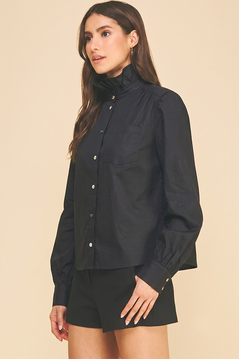Lyra Ruffled High Neck Shirt