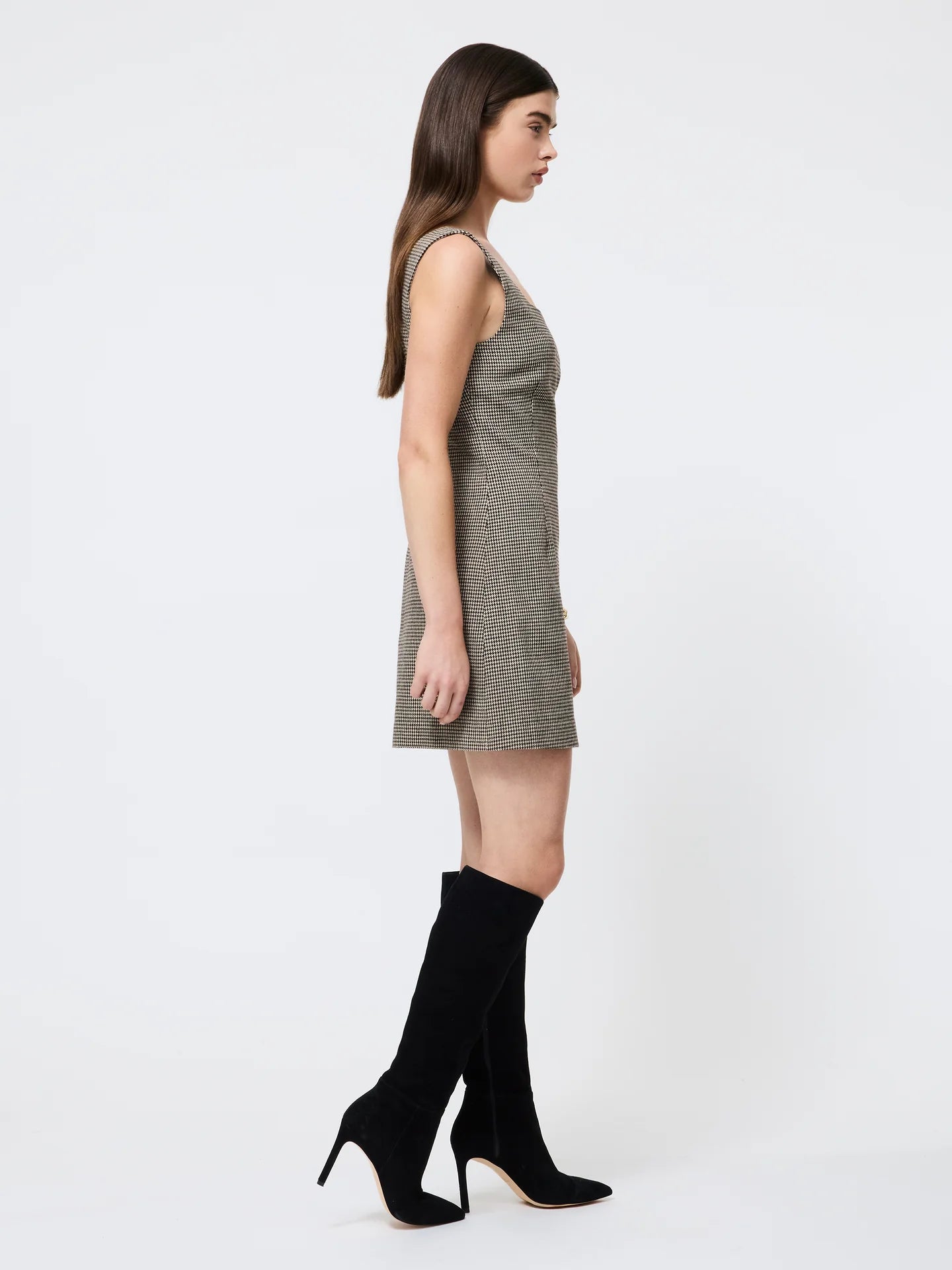 French Connection Houndstooth Wool Mini Dress