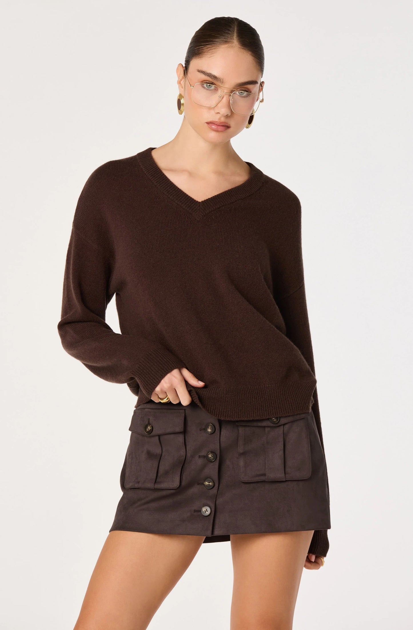 ASTR Bowie V-Neck Sweater
