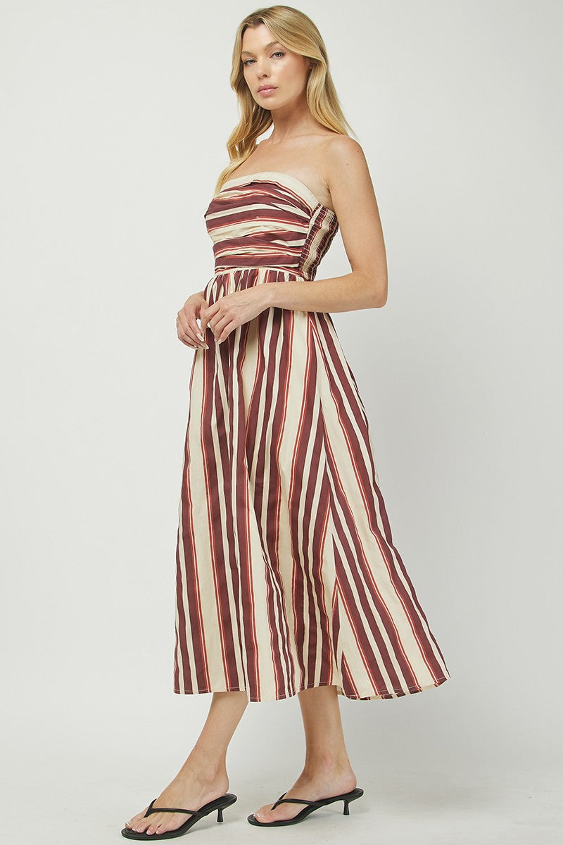 Claira Stripped Maxi Dress