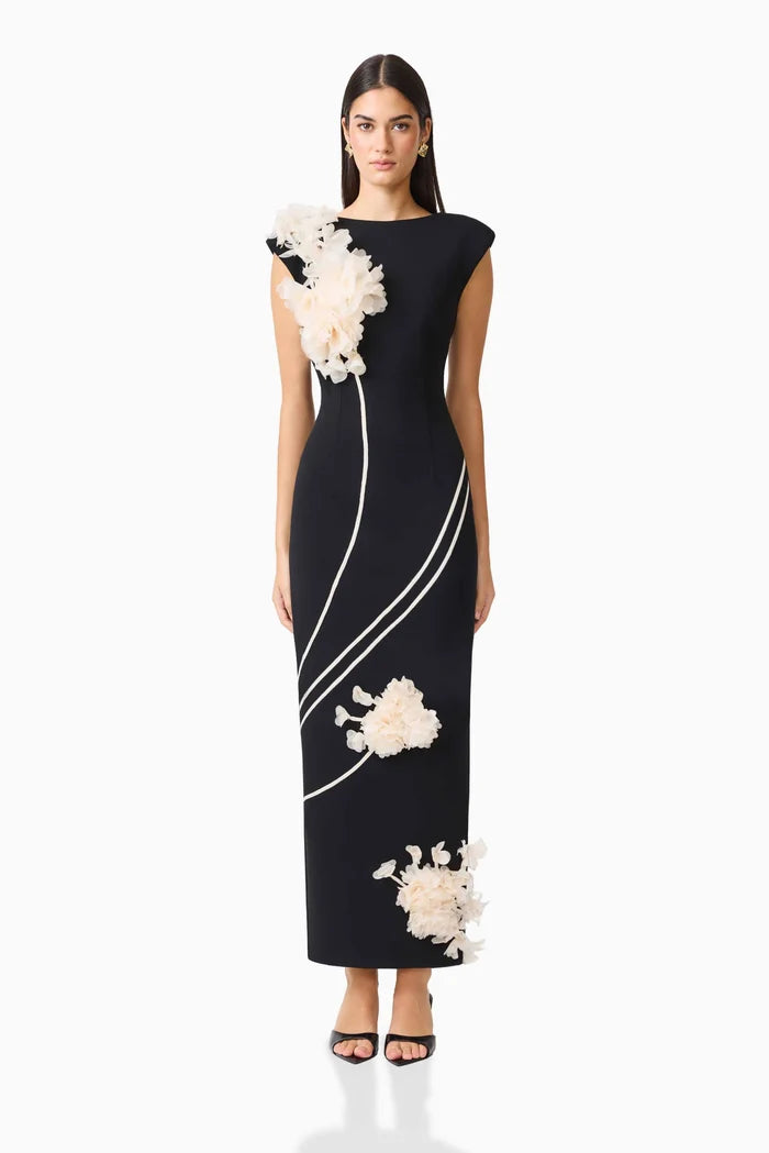 Elliatt Martina Applique Gown in Black