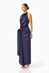 Elliatt Florea Halter Gown in Navy