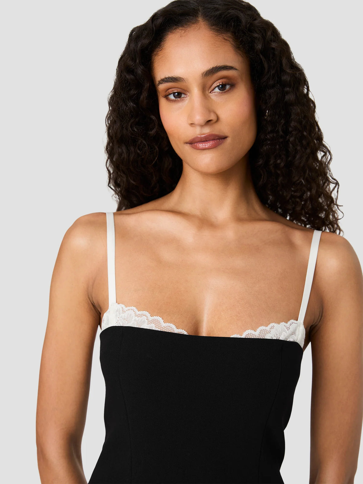 Azra Twill Lace Mini Dress