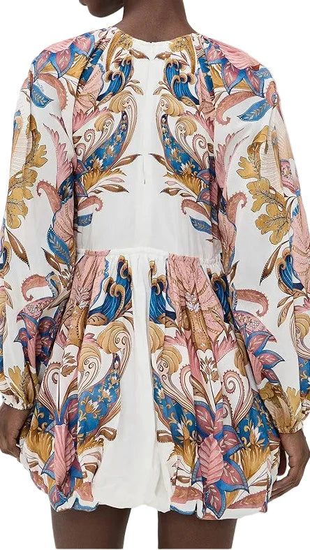 Farm Rio Sea Garden Off White Mini Bubble Dress