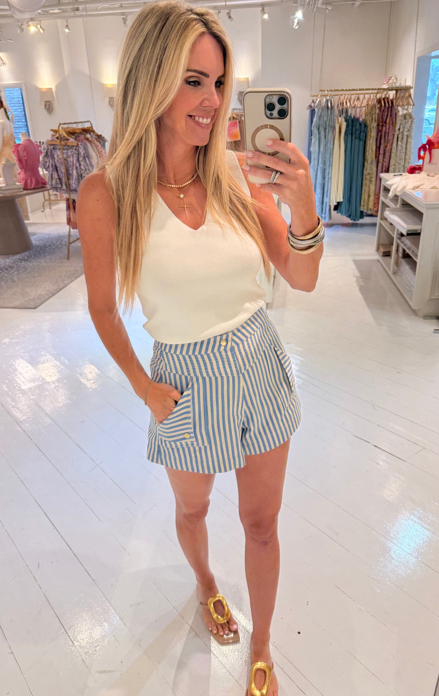 LaRoque Cypress Shorts in Blue Stripe