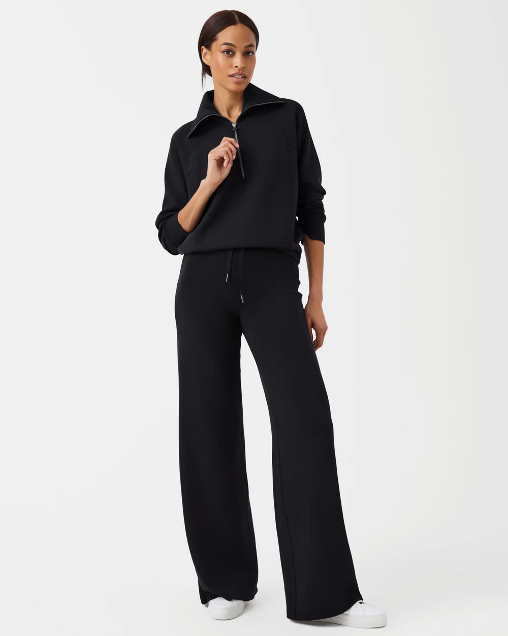 NWT SPANX AirEssentials Half Zip/Wide Leg Pant Matching Set, Size popular S/P