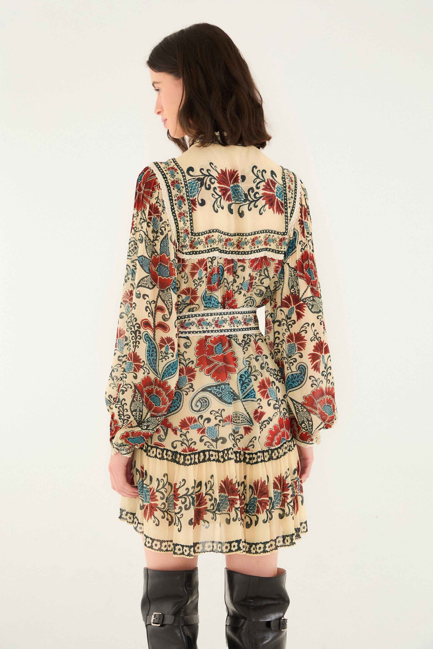 Farm Rio Francesca Sand Mini Dress