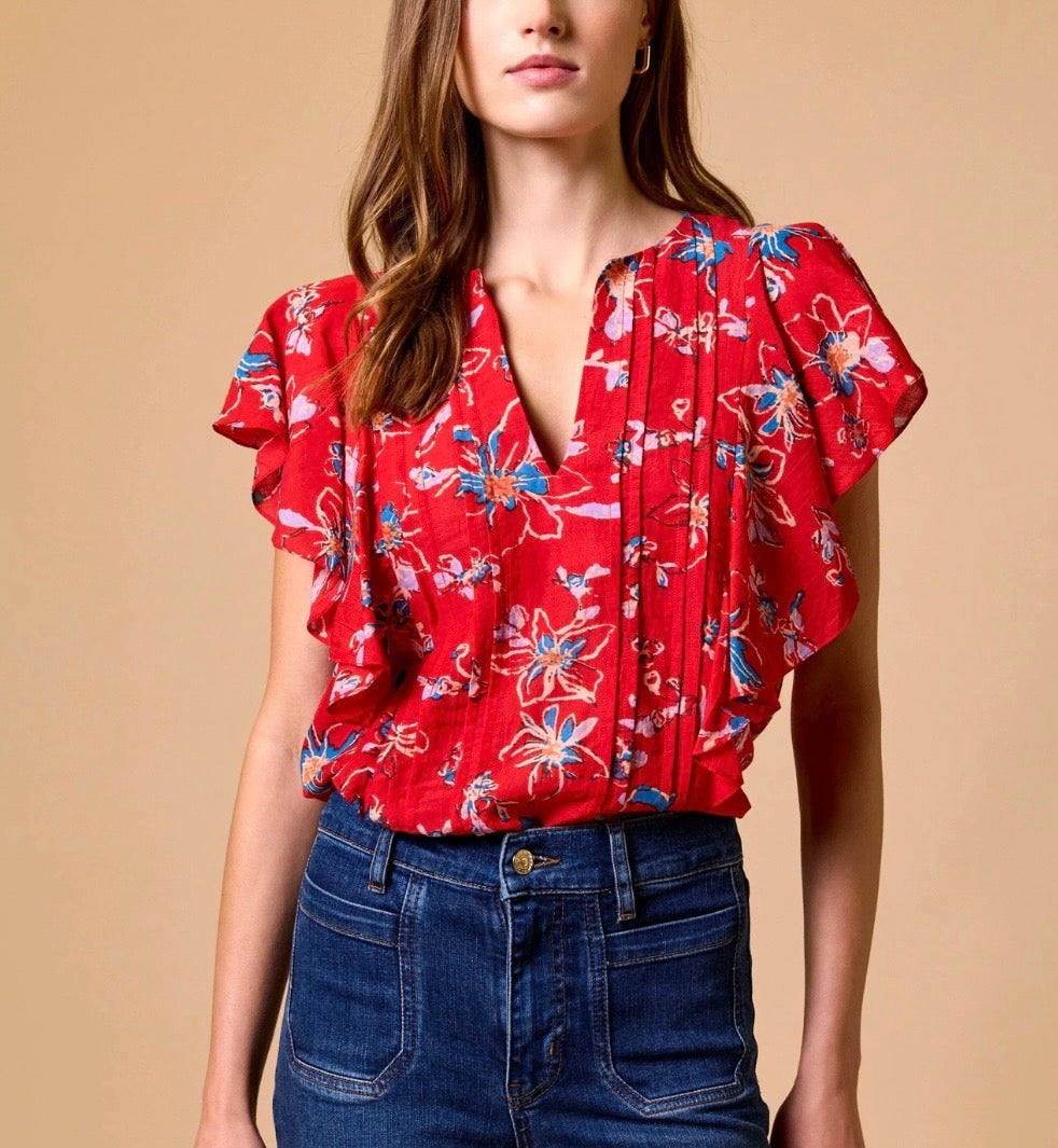 Cleobella Sheenie Rosso Print Blouse