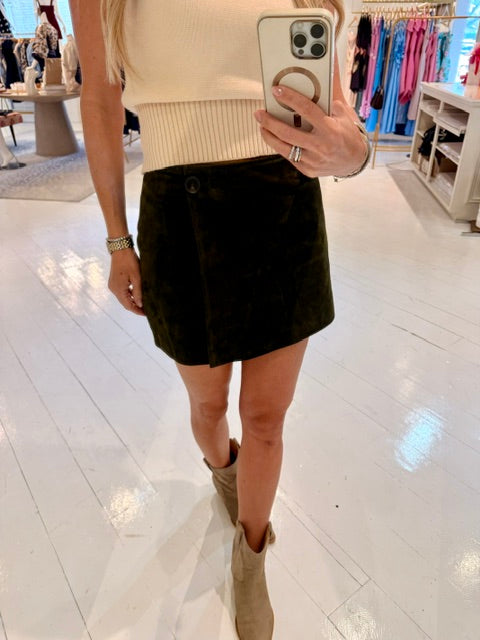 Ester Suede Wrap Skirt