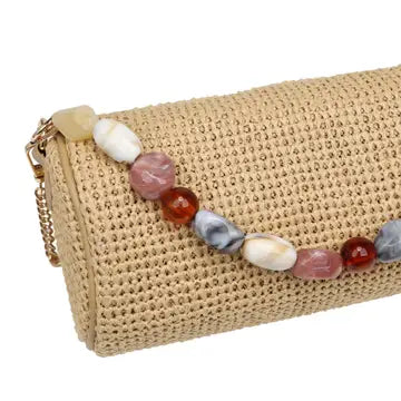 Rachel Straw Clutch in Natural