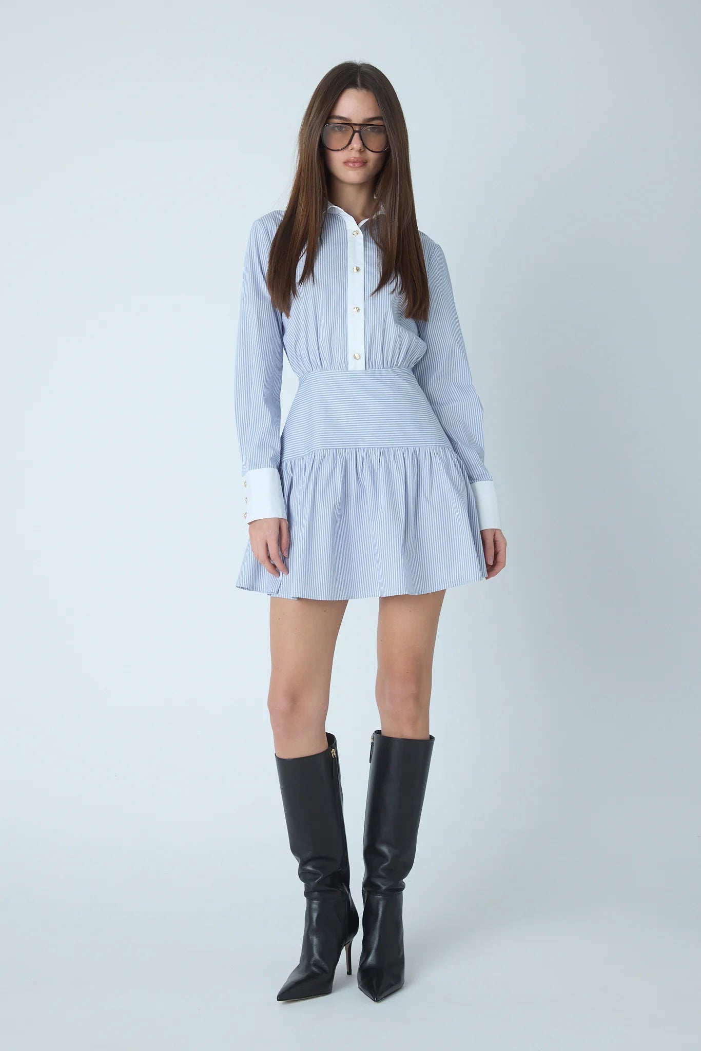 JS71 Cora Striped Short Dress