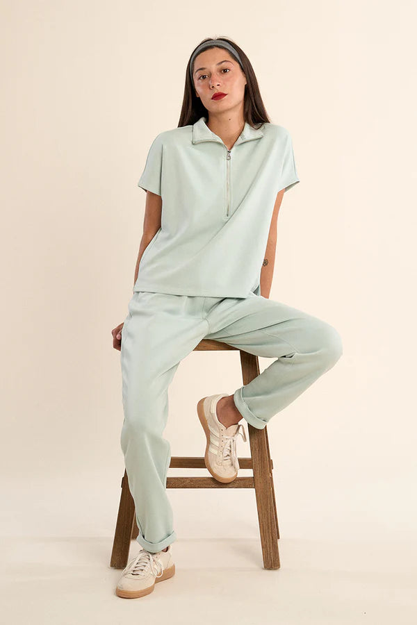 Gabrielle Colette Shorts and Gala Top Set in Sage