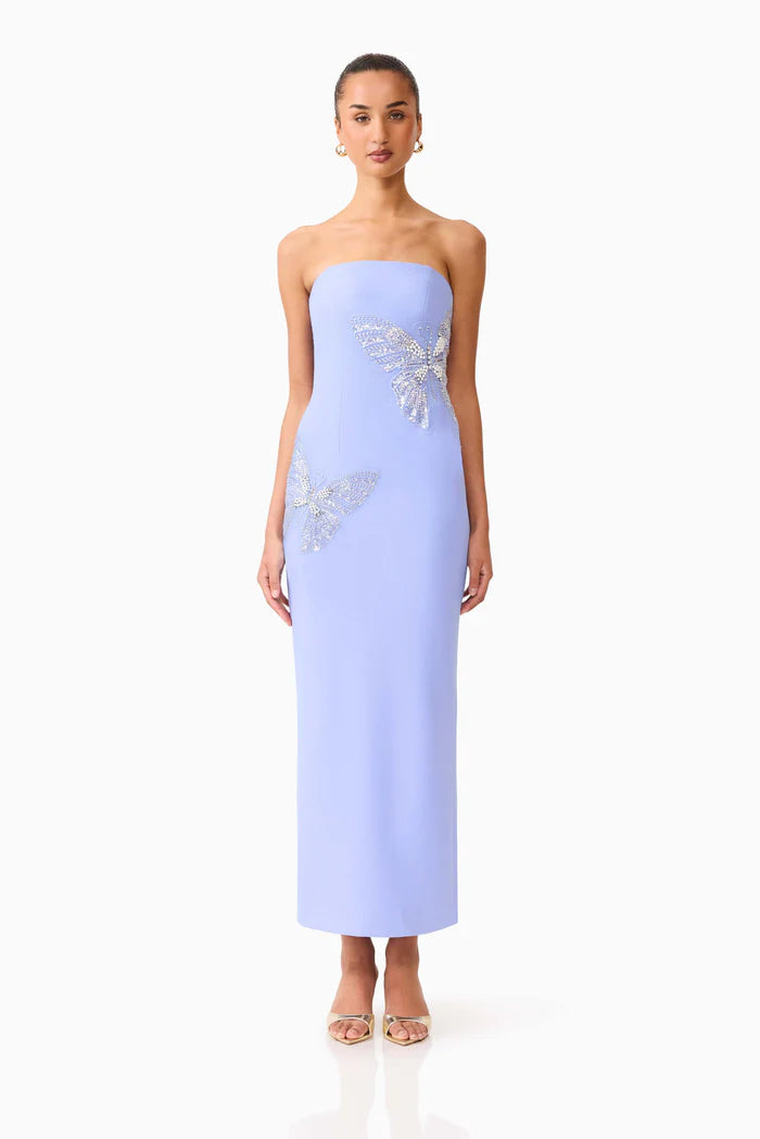 flor strapless cocktail dress elliatt Elliatt Flora Strapless 3D Floral Lace Fitted Cocktail Mini Dress
