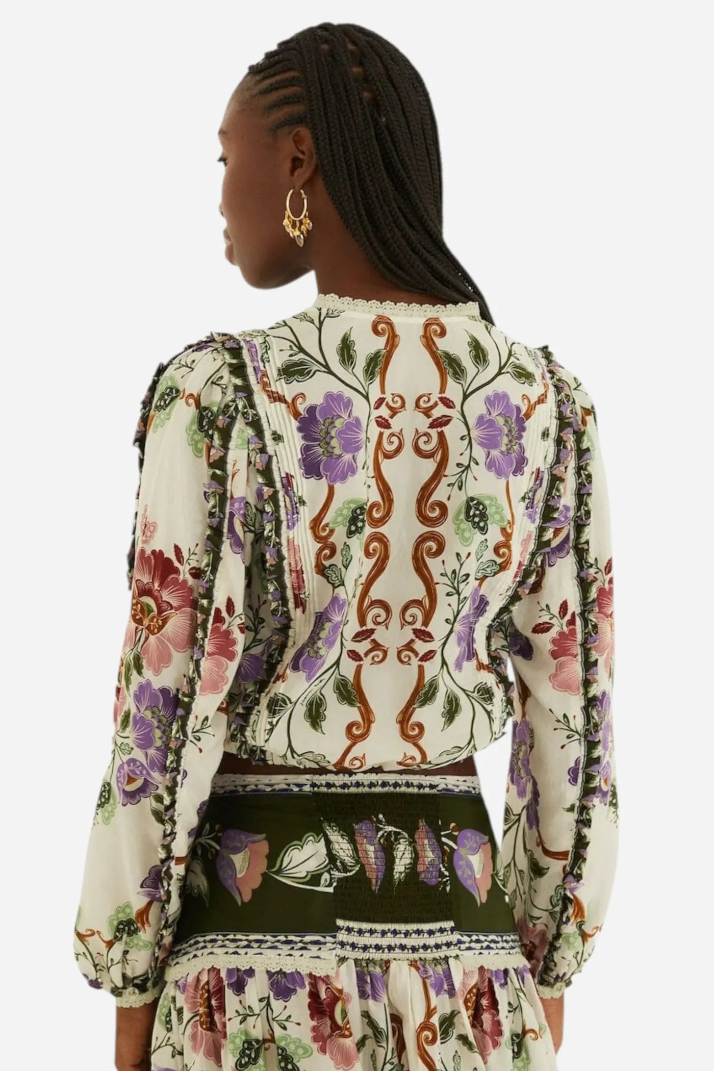 Farm Rio Rococo Flowers Long Sleeve Blouse