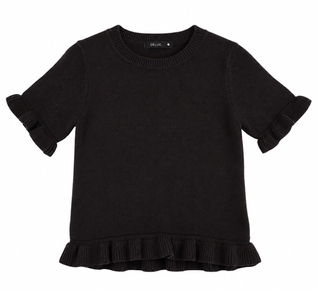 Tenembaum Short Sleeve Sweater in Chocolate