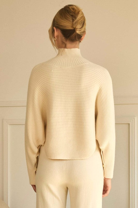Melissa Ribbed Mock Neck Sweater