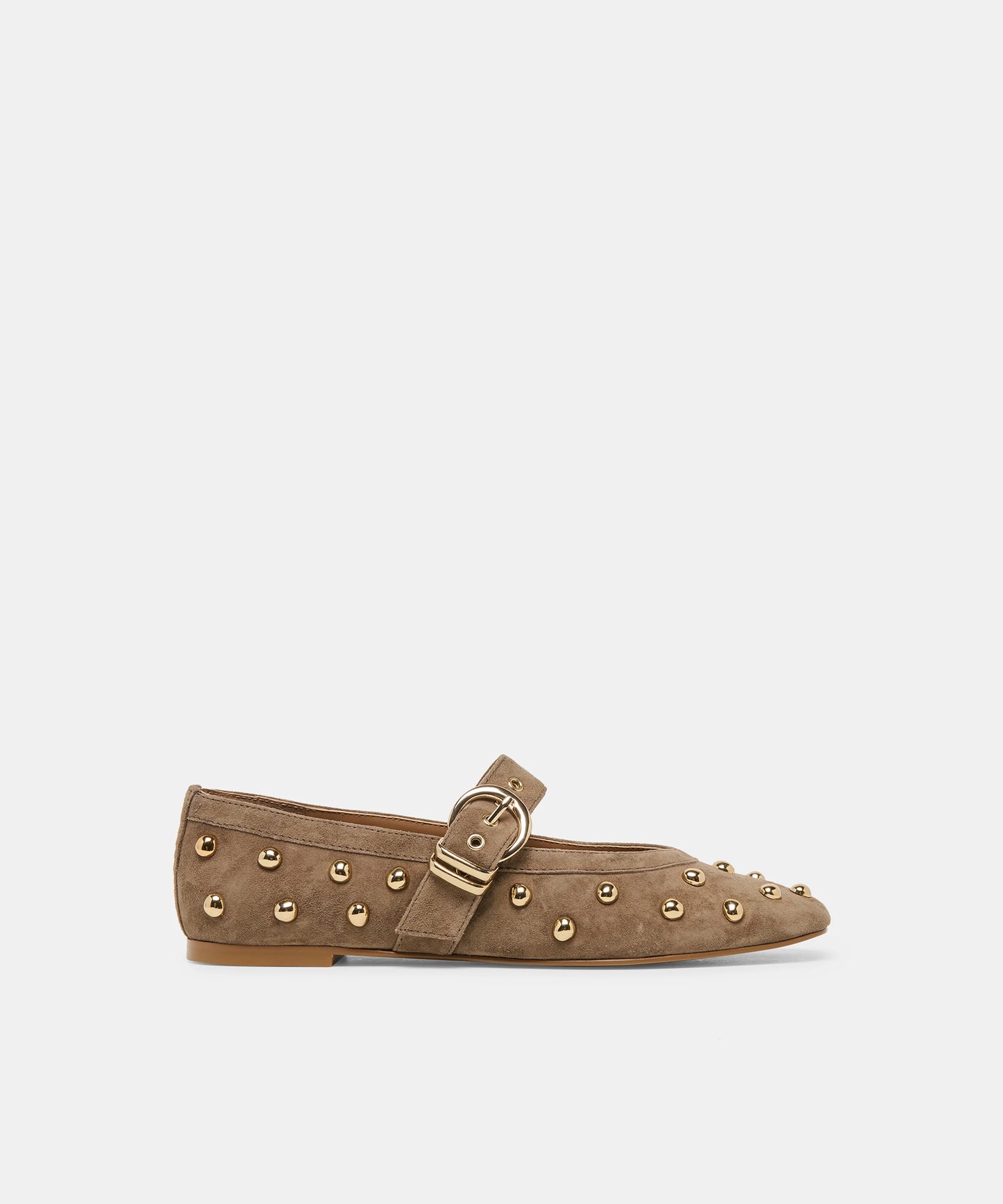 Dolce Vita Mikel Stud Ballet Flats in Olive Suede