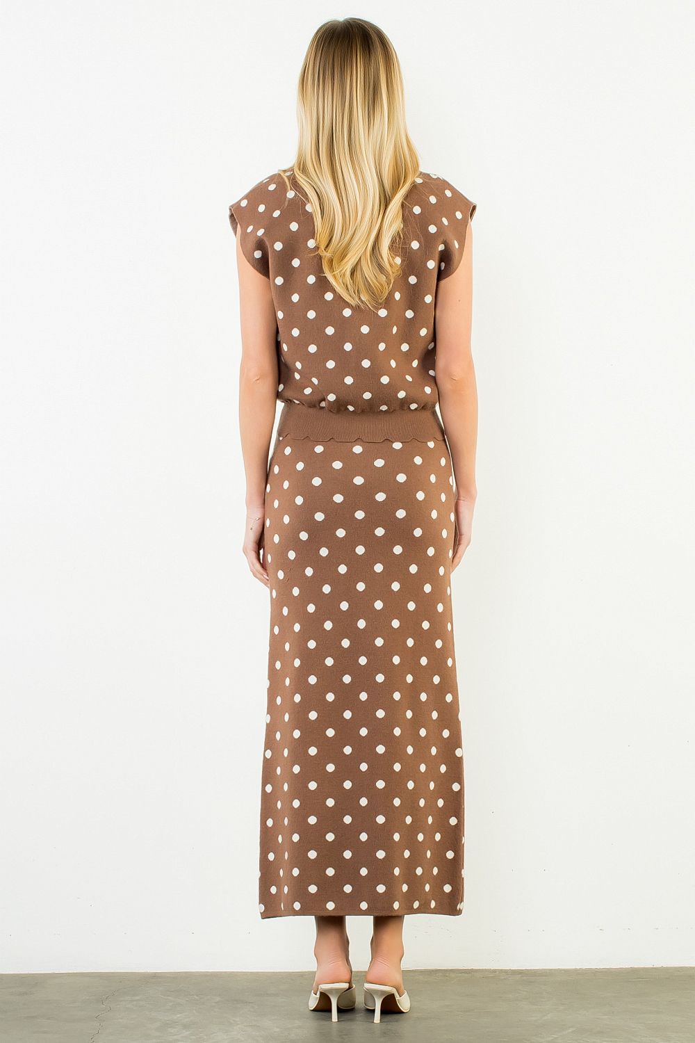 THML Solane Polka Dot Knit Top