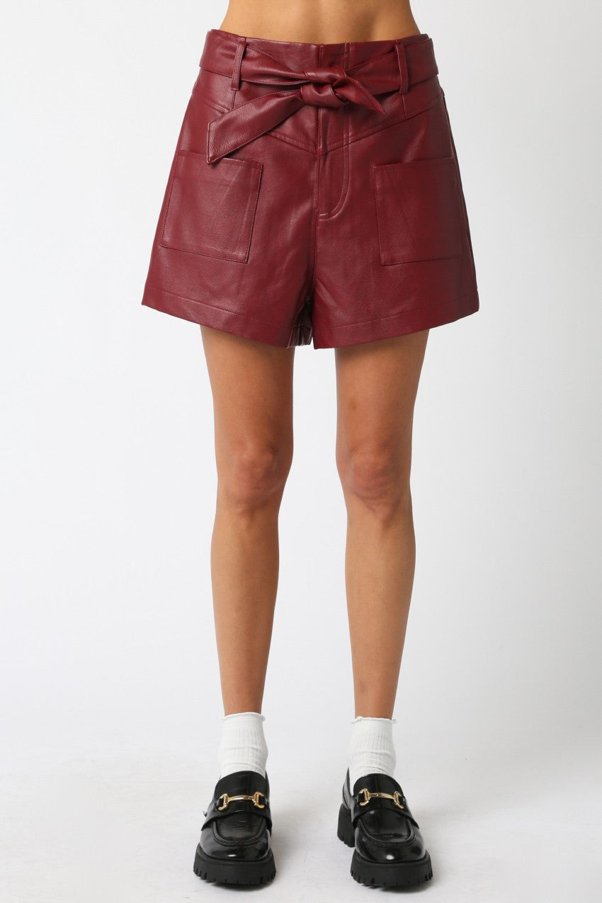 Mika Shorts in Ecru, Dark Red, Black or Dark Brown