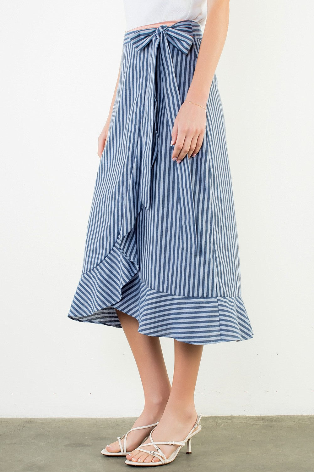 THML Sally Stripe Wrap Skirt