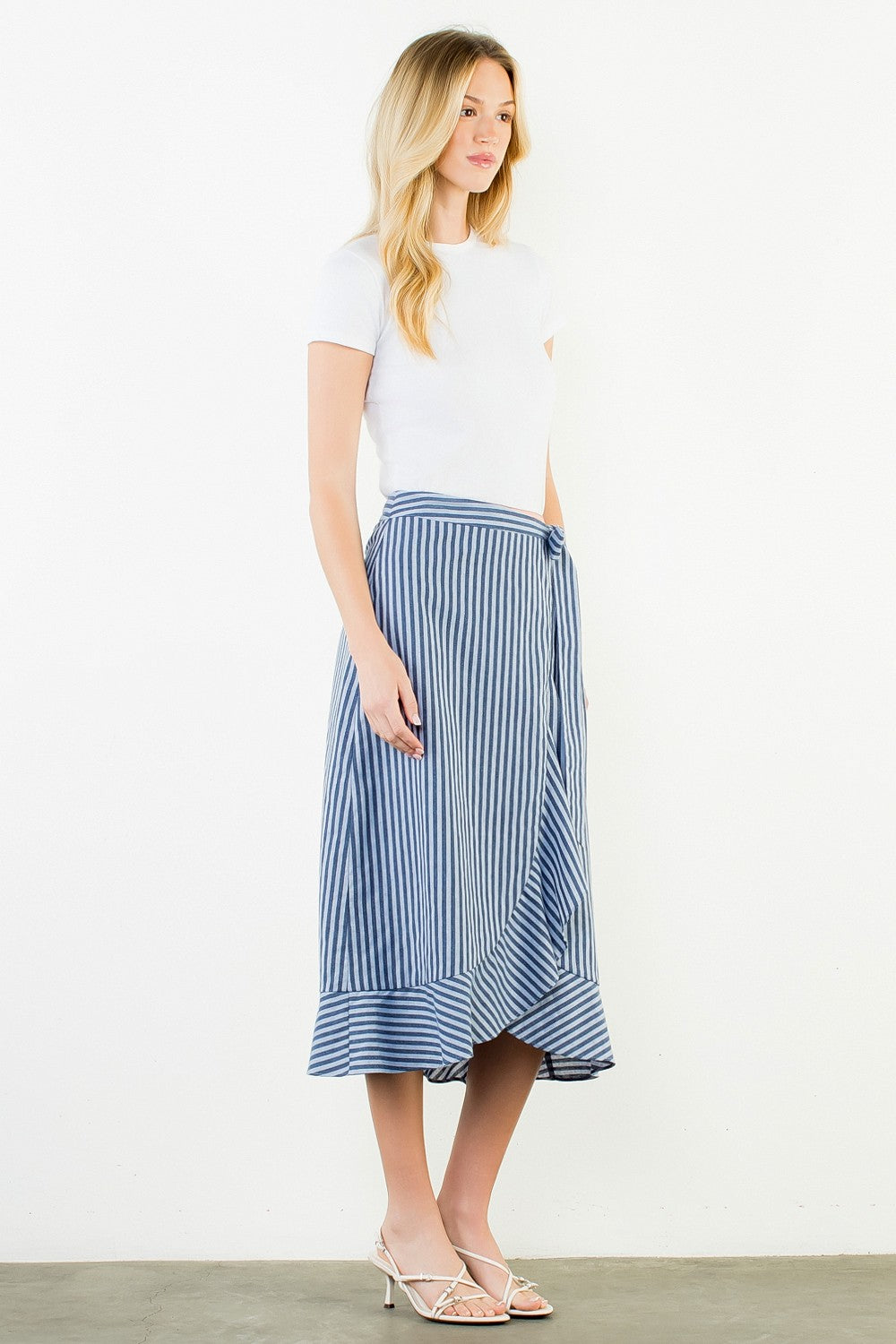 THML Sally Stripe Wrap Skirt