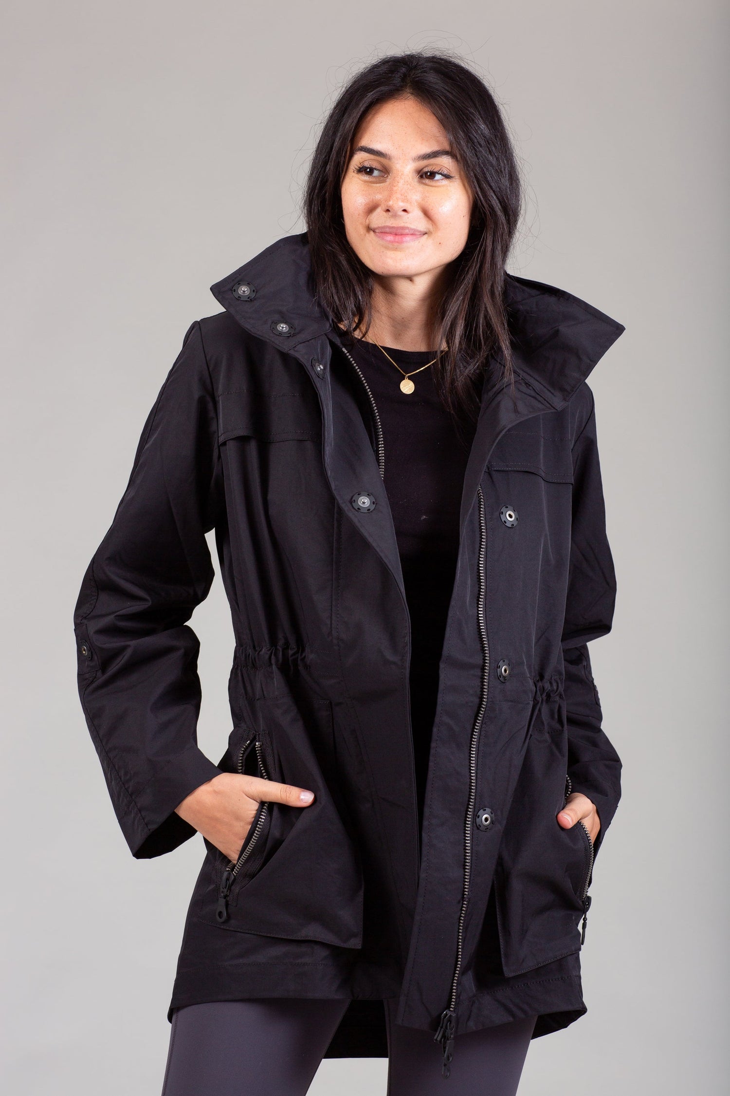 ANORA K Rain Jacket in Black & Bone – Threads Jackson