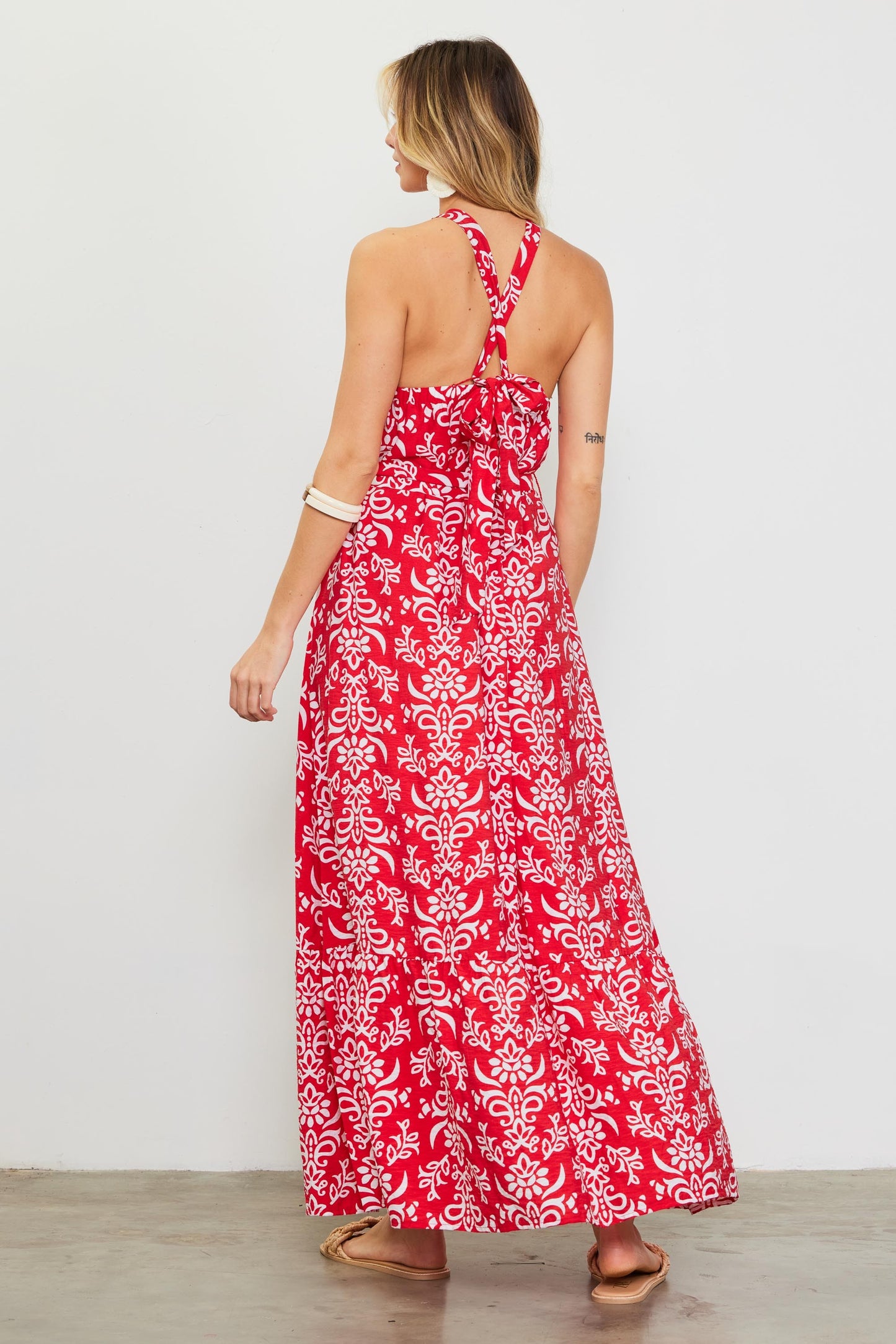 The Lane Printed Halter Maxi