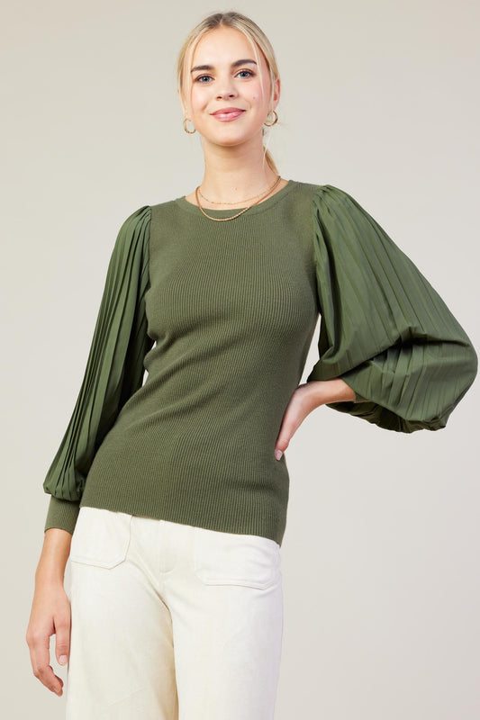 Maggie Mixed Sleeve Sweater