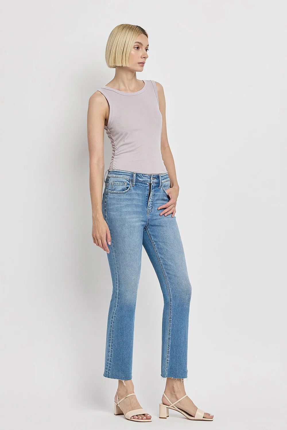 Vervet High Rise Crop Flare Jeans