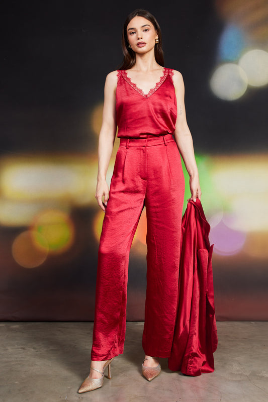 Mack Red Satin pant