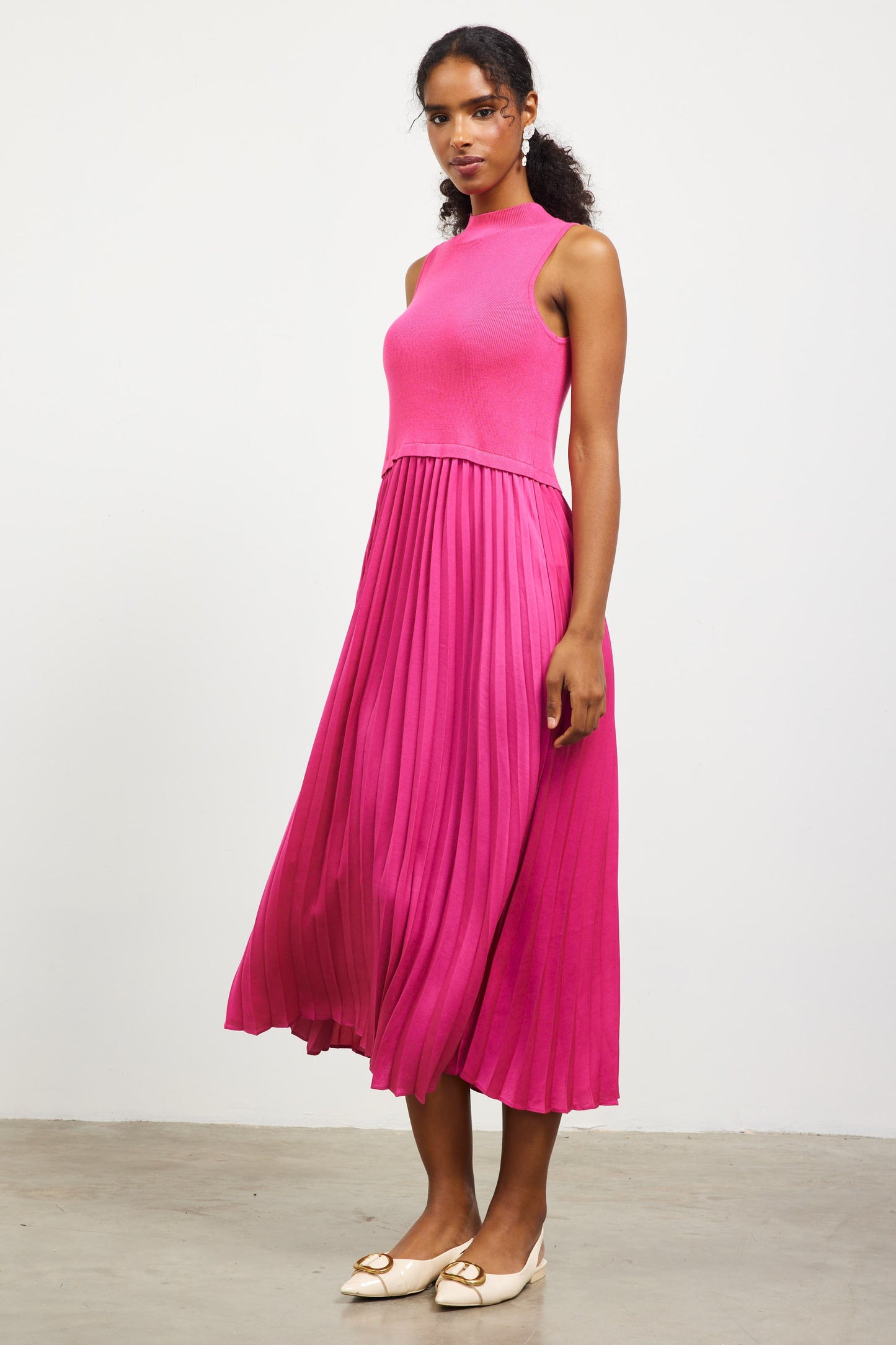 Crews Pleated Midi Dress