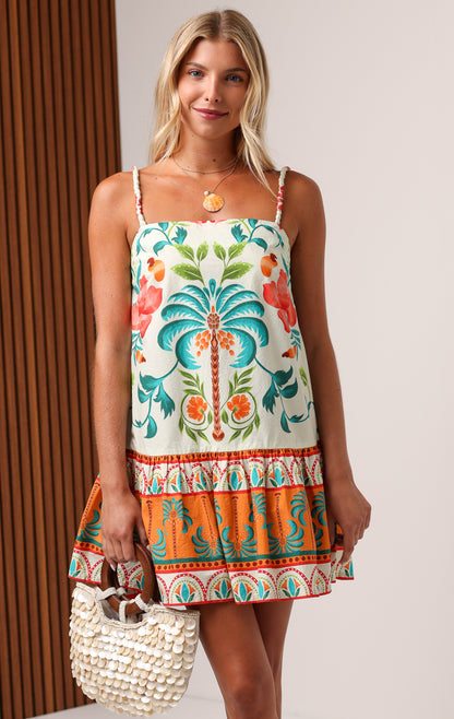 Shore Scarlet Viva Palm Mini Dress