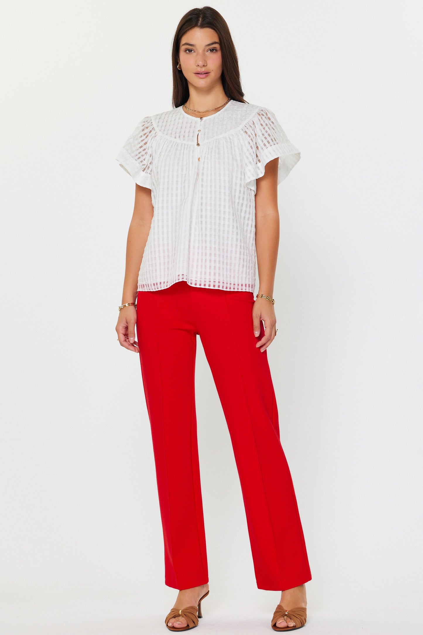 Ginger Gingham Check Blouse