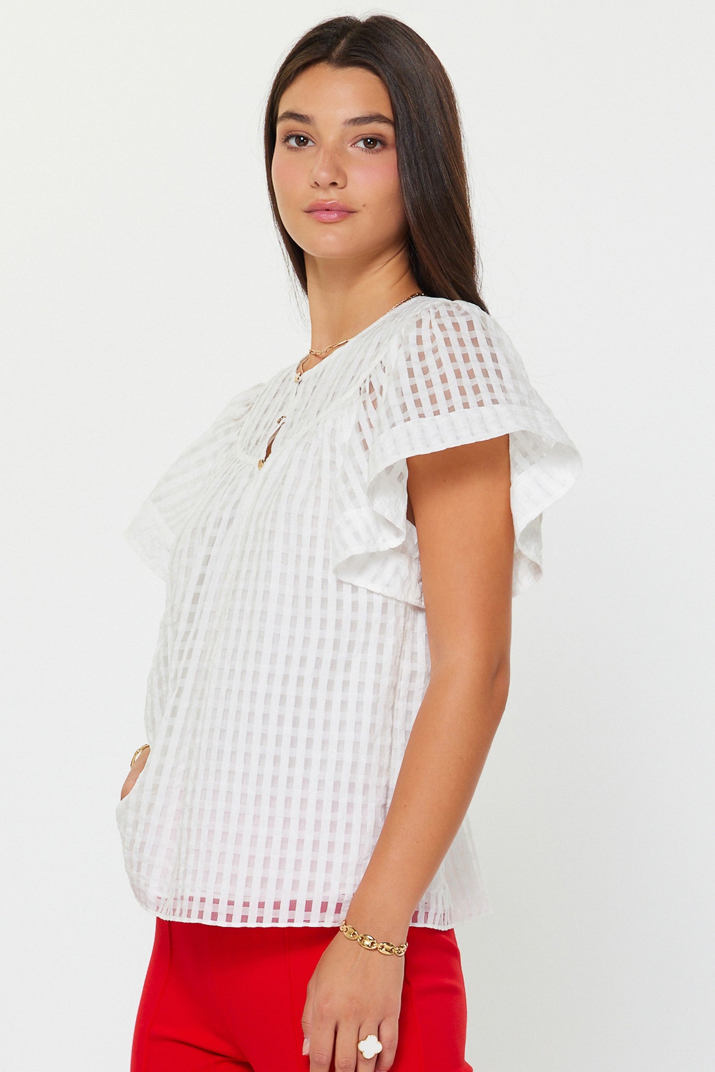 Ginger Gingham Check Blouse