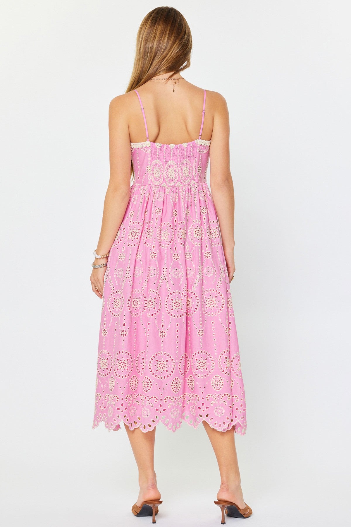 James Eyelet Cami Midi Dress