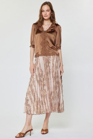 Dove Lace Satin Blouse
