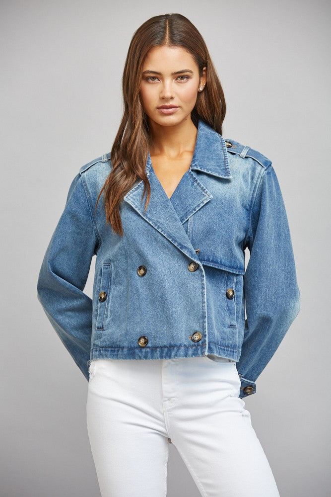 Cara Double Breasted Denim Jacket