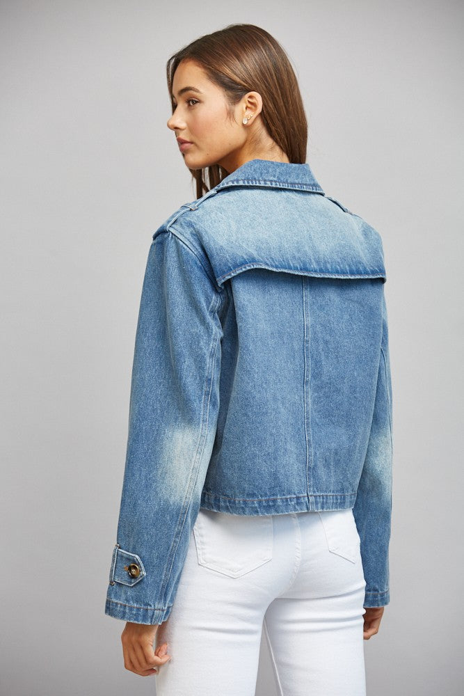 Cara Double Breasted Denim Jacket