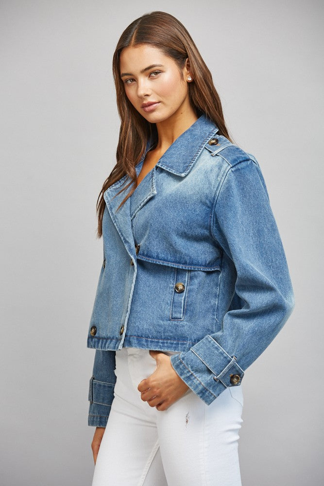 Cara Double Breasted Denim Jacket
