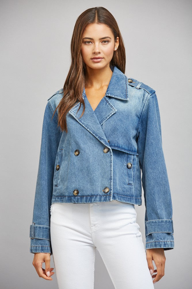 Cara Double Breasted Denim Jacket