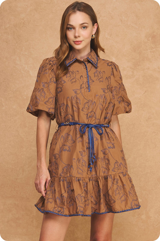 Sutton Puff Sleeve Mini Dress