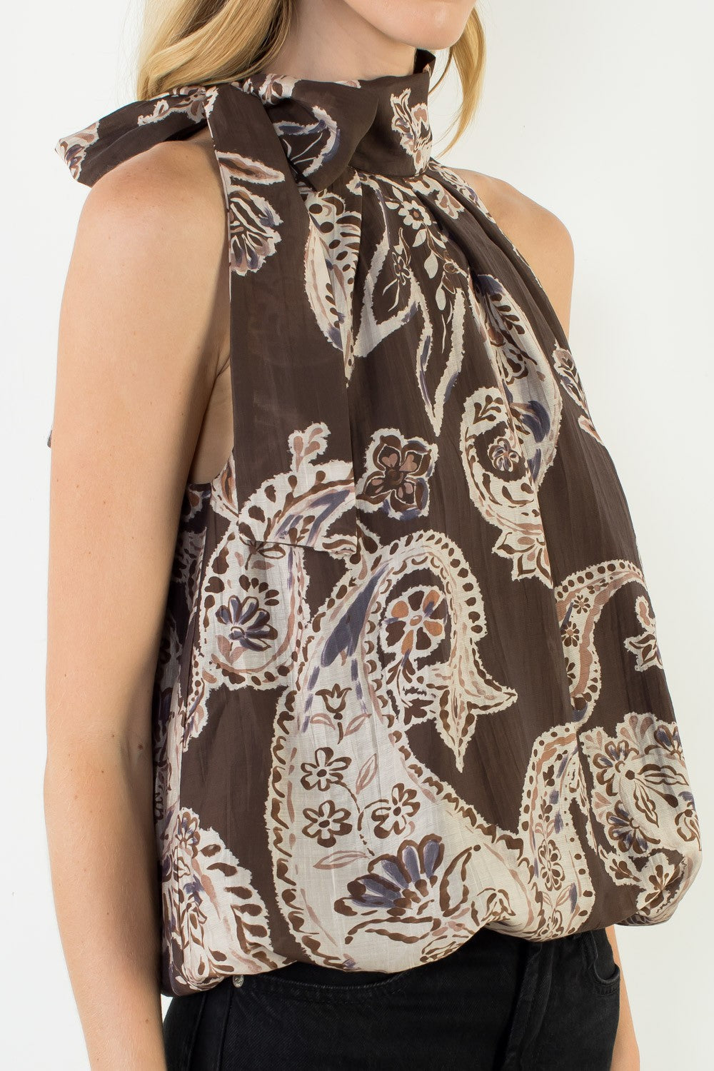 May Halter Paisley Print Top
