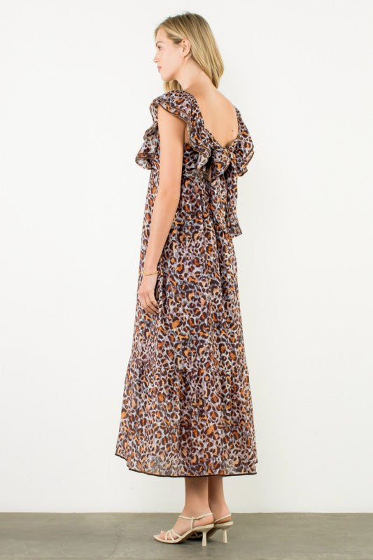 THML Flutter Sleeve Leopard Dress