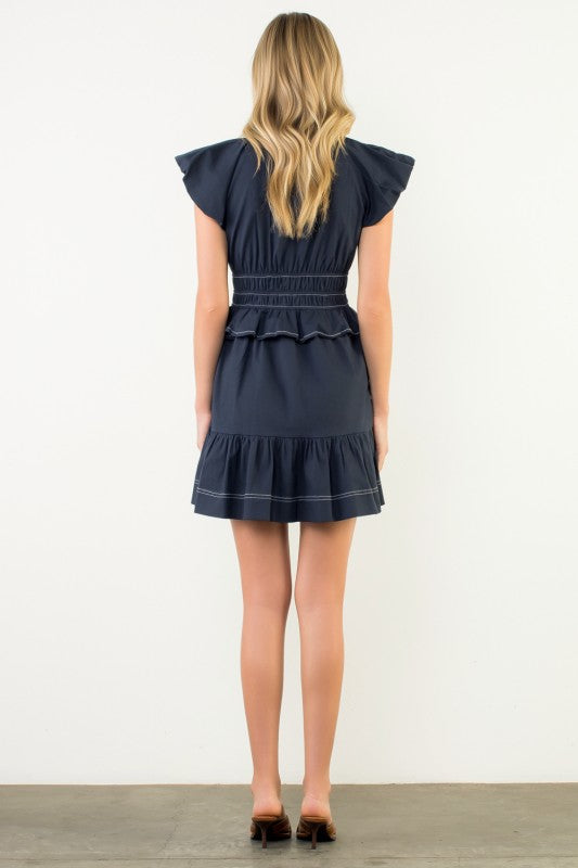 THML Liora Short Sleeve V-Neck Dress