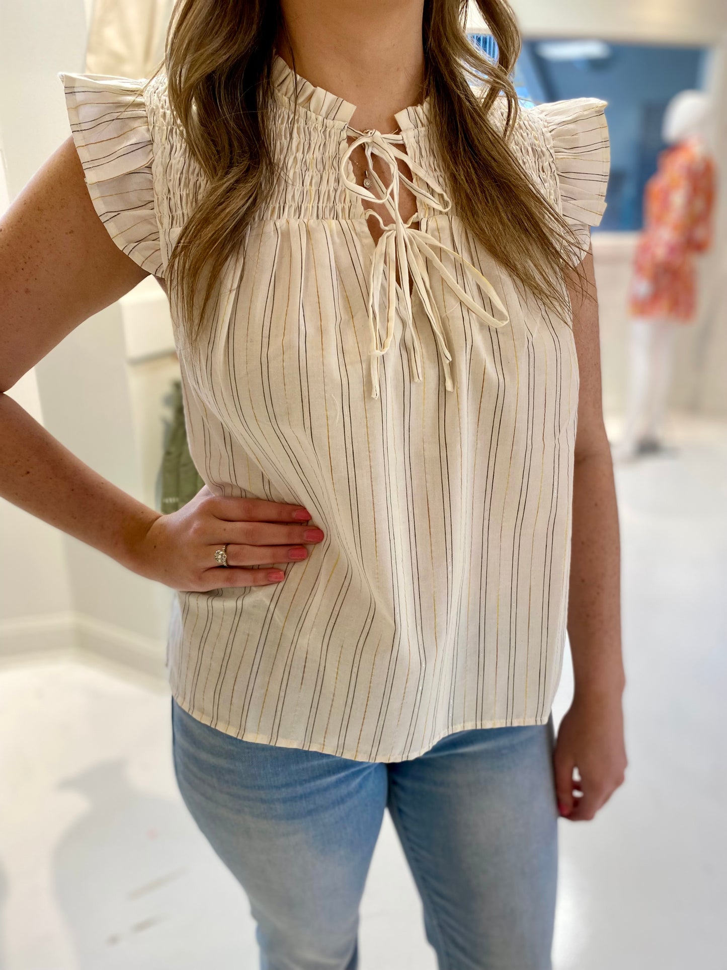 Venice Smocked Stripe Top