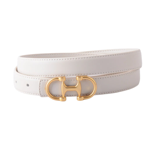 Brandi Stitched Clean Leather Belt with Horsebit Buckle