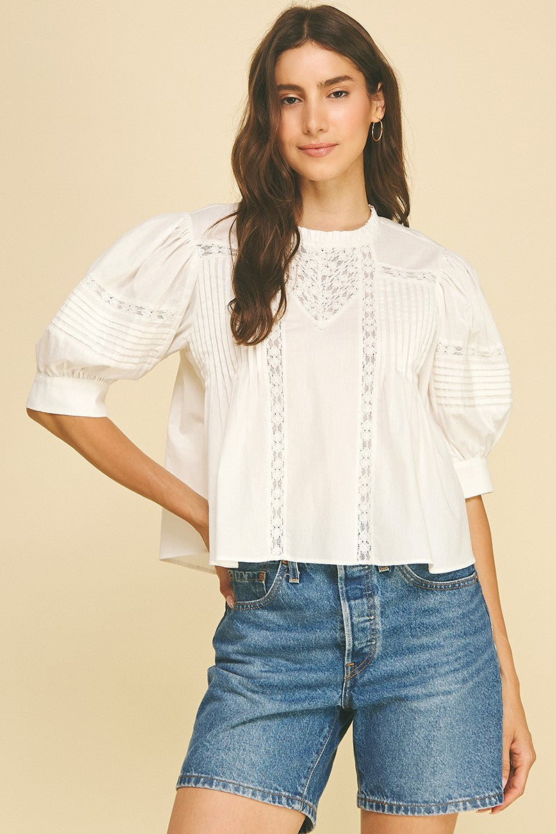 Cleo Lace Trimmed Blouse